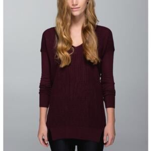 Lululemon Women's The Sweater Life Heathered Bordeaux Drama Size 6